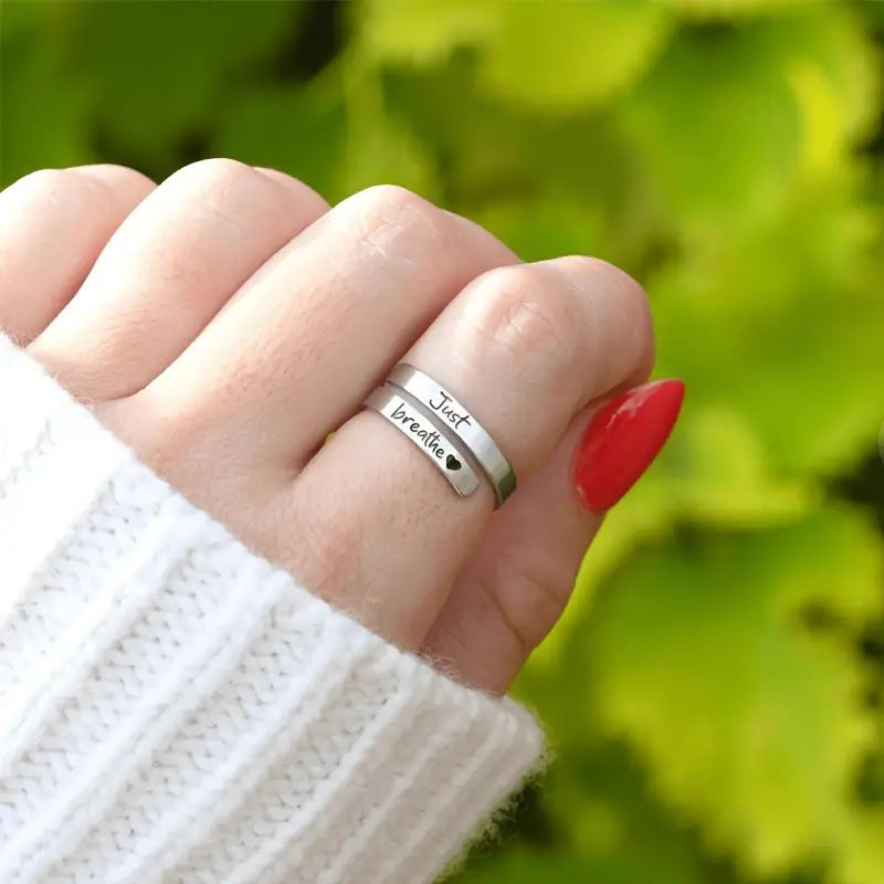 Silver Spiral Heart Ring